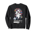 Unicorn Soccer Skills Loading Sweatshirt - Minimalist Print for Adults