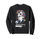 Unicorn Soccer Skills Loading Sweatshirt - Minimalist Print for Adults