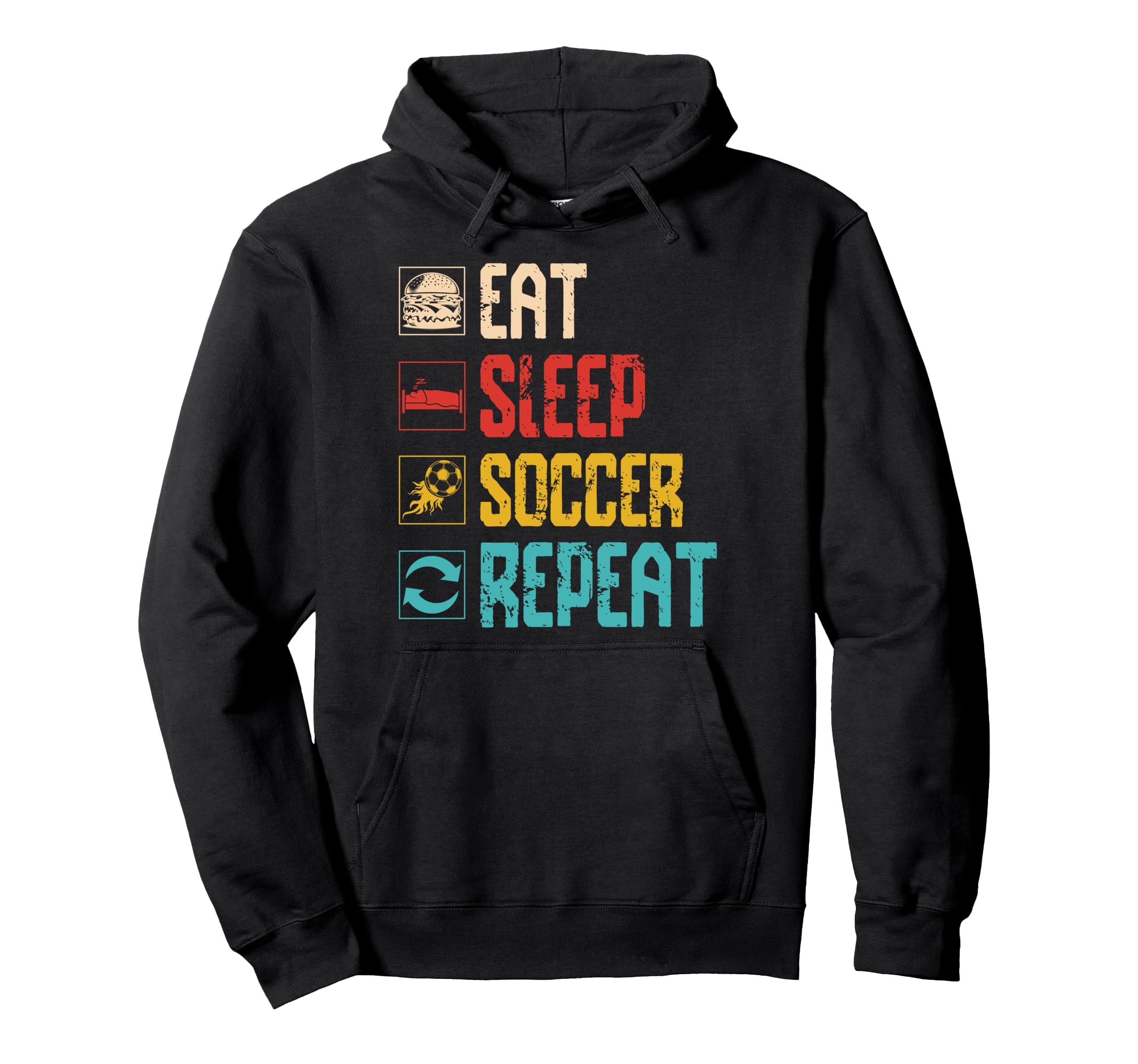 Eat Sleep Soccer Repeat Sports Team Hoodie - Streetwear Style for Adults