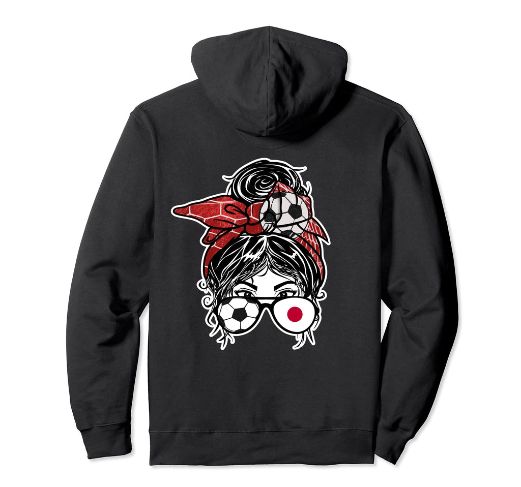 Messy Bun Hair Japanese Soccer Hoodie - Fun Novelty Design for Adults
