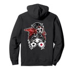 Messy Bun Hair Japanese Soccer Hoodie - Fun Novelty Design for Adults