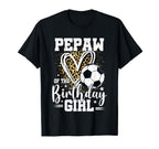 Pepaw Birthday Soccer Ball Leopard T-Shirt - Minimalist Print Men Women