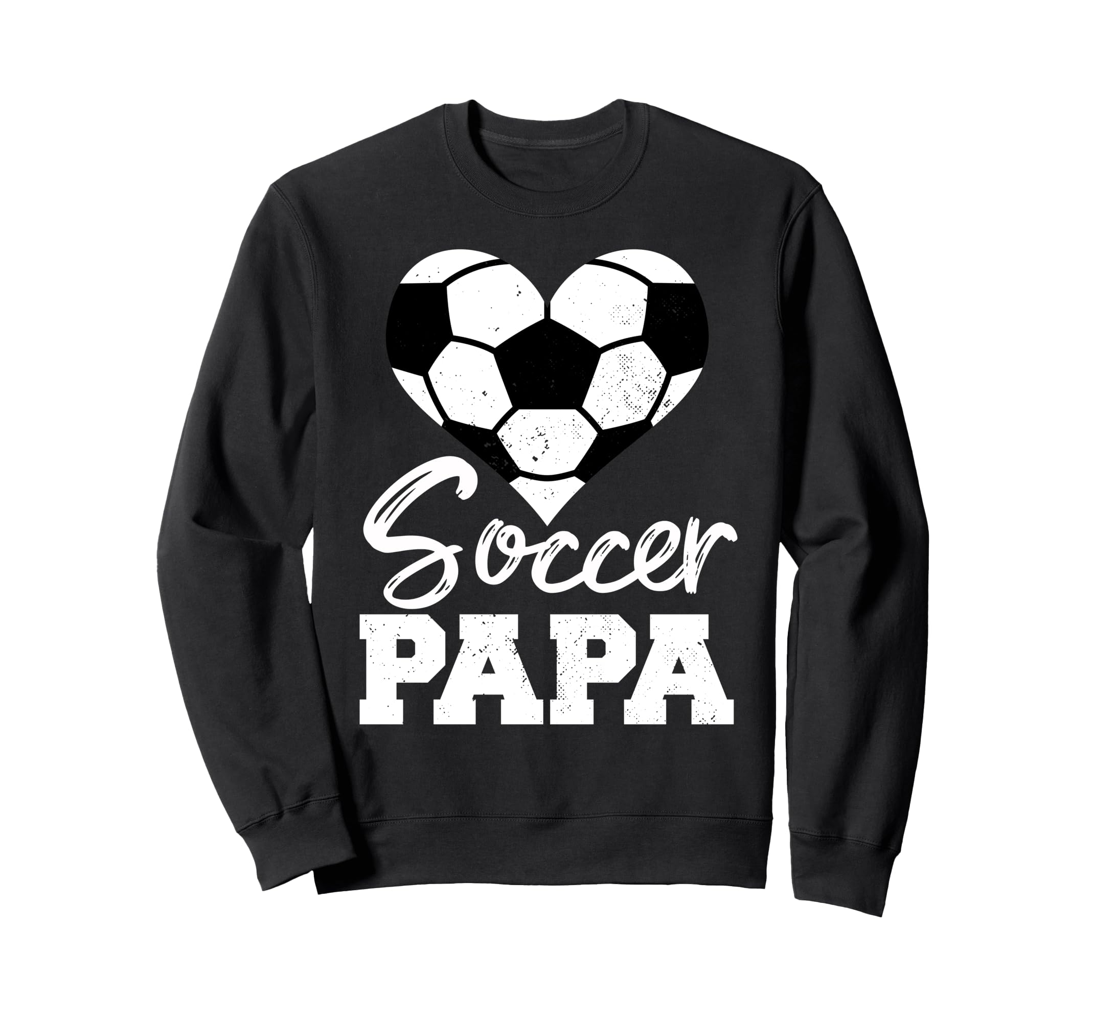 Soccer Papa Heart Funny Soccer Sweatshirt - Fun Novelty Design Men Women