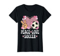 Peace Love Soccer Lover Outfit Cheetah T-Shirt - Unique Graphic for Adults