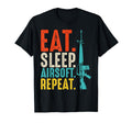 Eat Sleep Airsoft Repeat Team Sport Pitch T-Shirt - Novelty Apparel Unisex