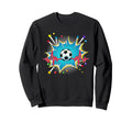 Soccer Pop Art Comic Heartbeat Sweatshirt - Aesthetic Graphic for Adults