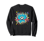 Soccer Pop Art Comic Heartbeat Sweatshirt - Aesthetic Graphic for Adults