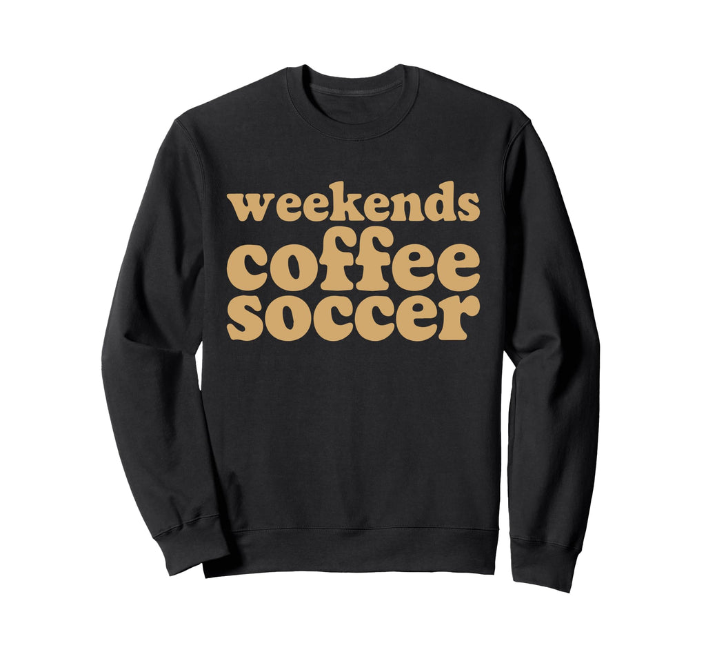 Weekends Coffee And Soccer Groovy Sweatshirt - Aesthetic Graphic Men Women