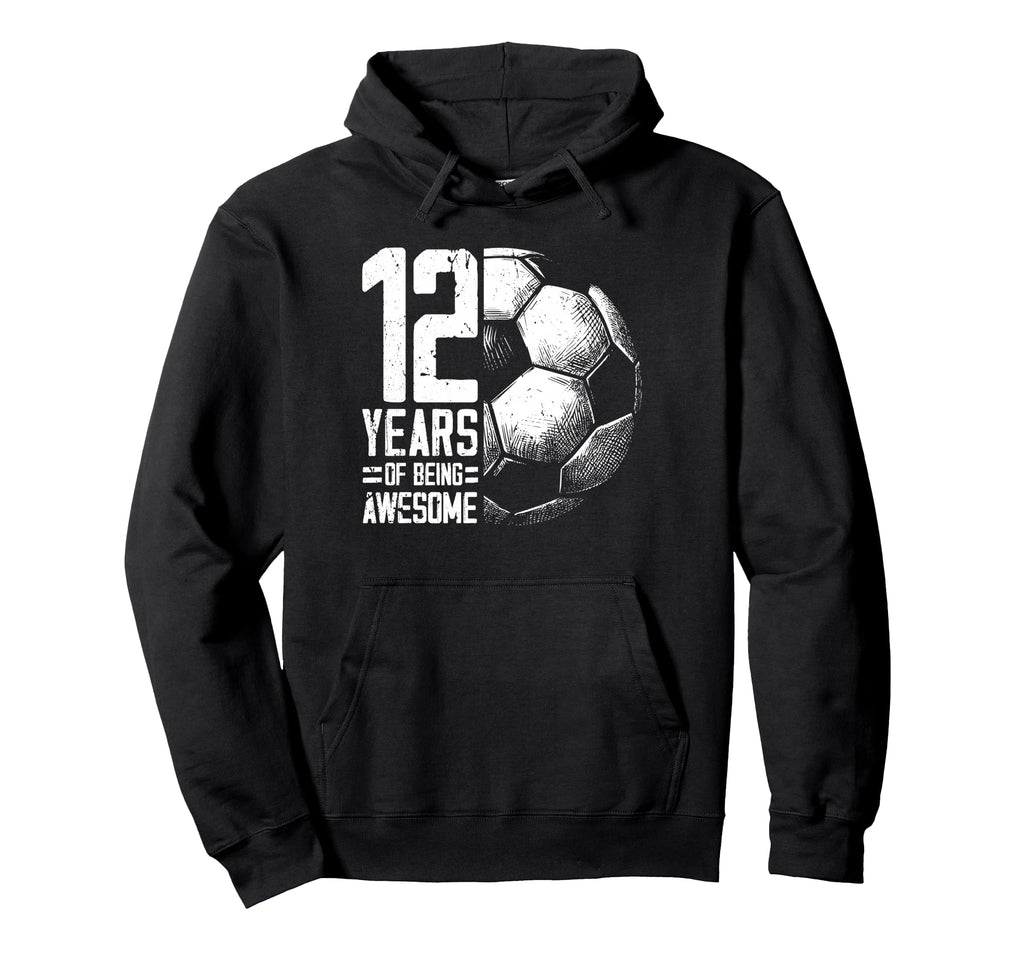 12Th Birthday Soccer Player Football 12 Hoodie - Graphic Print Unisex