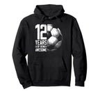 12Th Birthday Soccer Player Football 12 Hoodie - Graphic Print Unisex