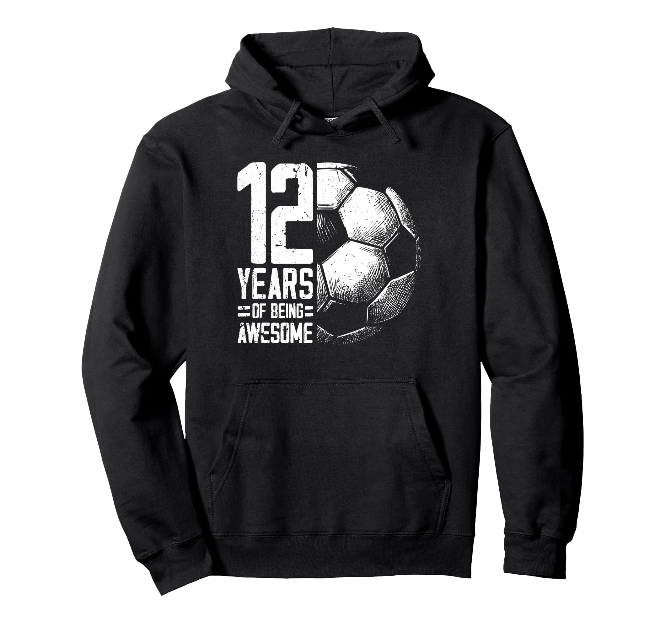12Th Birthday Soccer Player Football 12 Hoodie - Graphic Print Unisex