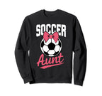 Soccer Aunt Heart Sport Lover Auntie Sweatshirt - Graphic Print for Adults