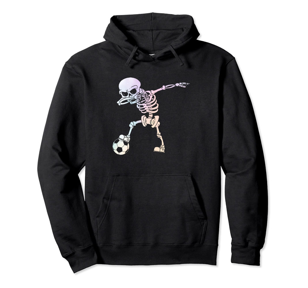 Dabbing Skeleton Halloween Soccer Hoodie - Aesthetic Graphic Men Women