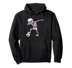 Dabbing Skeleton Halloween Soccer Hoodie - Aesthetic Graphic Men Women