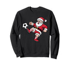 Santa Plays Soccer Funny Pajama Sweatshirt - Custom Art Print for Adults