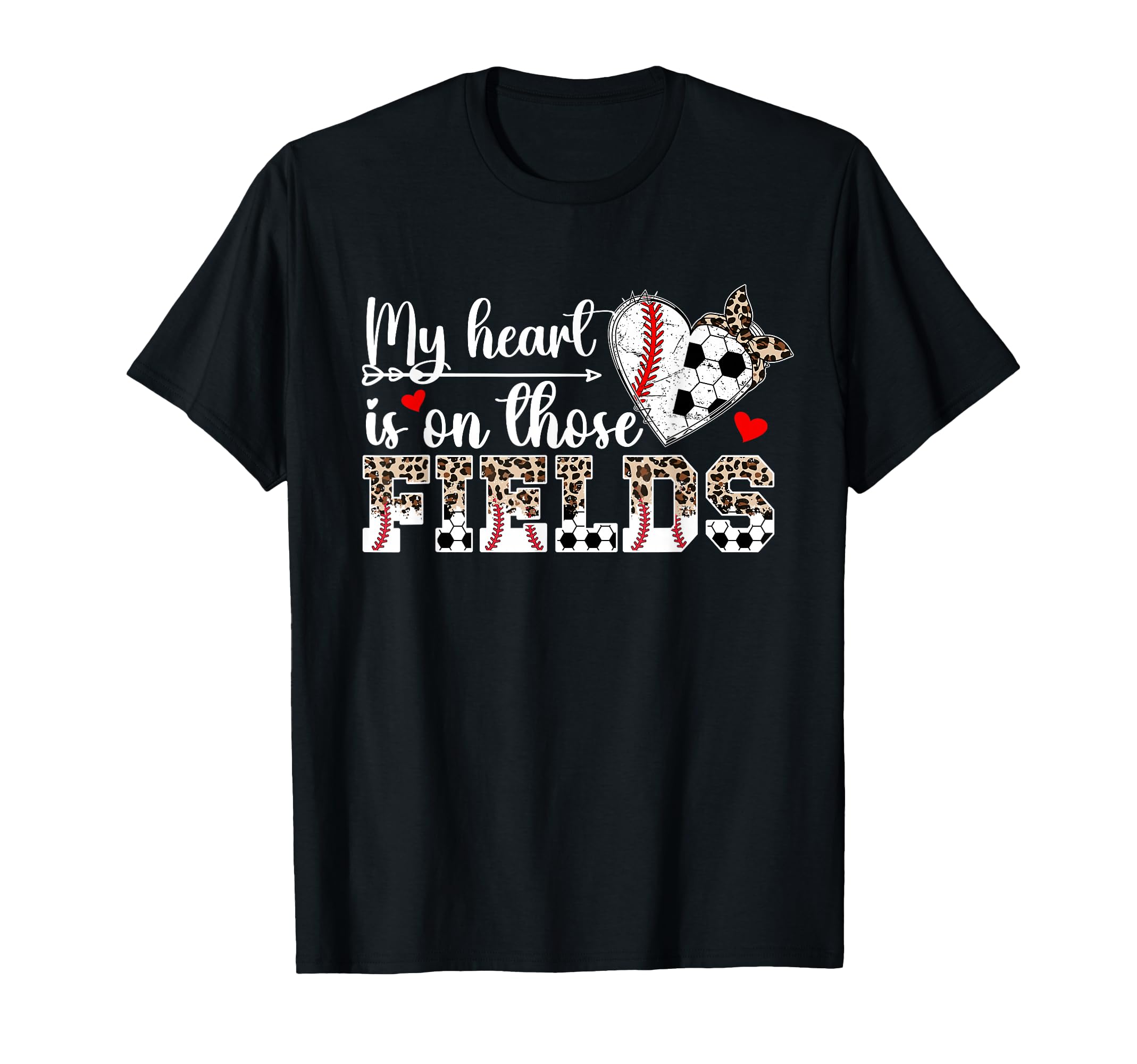 My Heart Is Those Fields Baseball Soccer T-Shirt - Minimalist Print Unisex