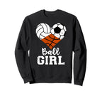 Ball Funny Volleyball Soccer Sweatshirt - Fun Novelty Design Unisex
