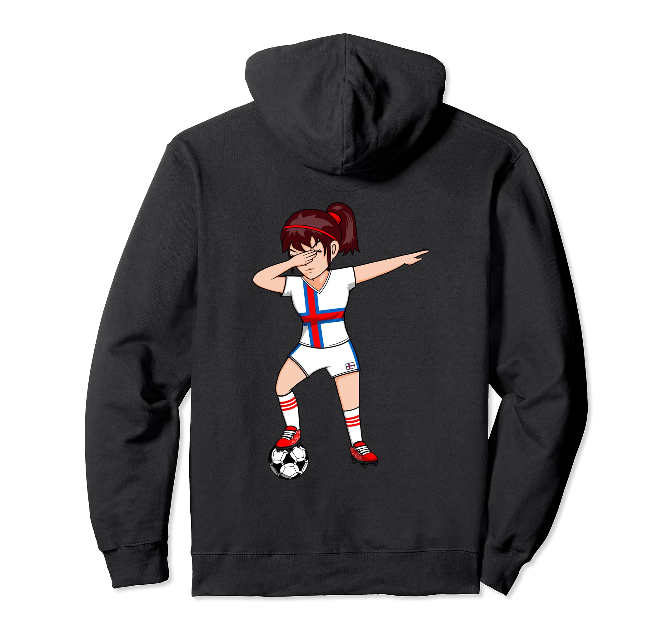 Dabbing Soccer Faroe Islands Jersey Hoodie - Graphic Print Men Women