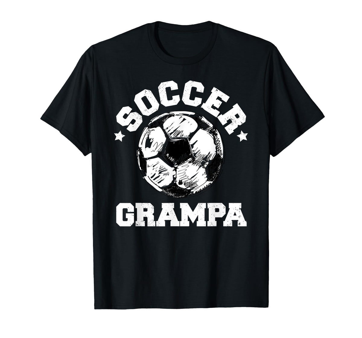 Soccer Grampa Soccer Ball Distressed T-Shirt - Custom Art Print Unisex