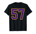 Purple Gold Number 57 Jersey Player T-Shirt - Unique Graphic Unisex