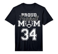 Custom Proud Football Mother Number 34 T-Shirt - Trendy Graphic Men Women