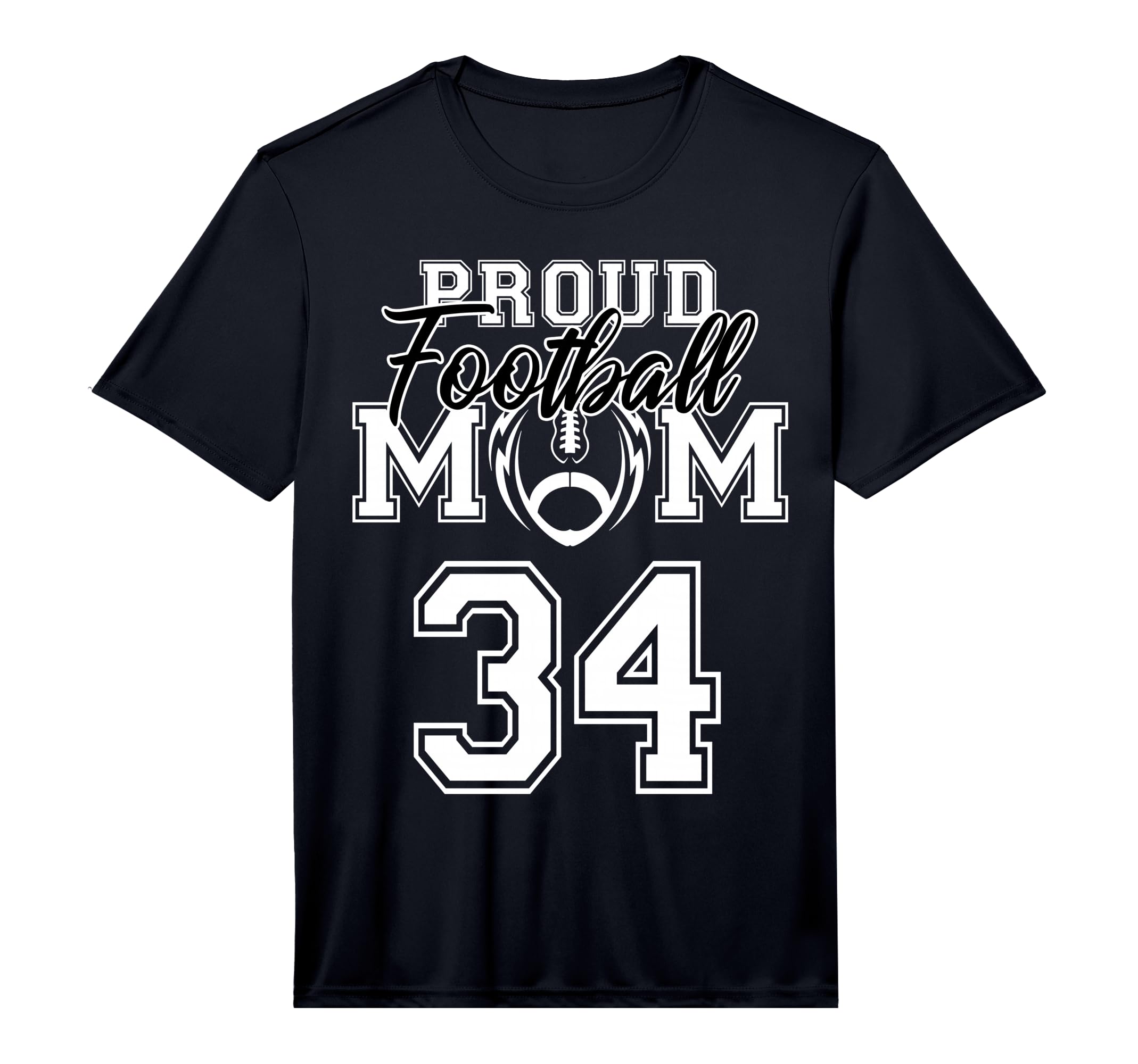 Custom Proud Football Mother Number 34 T-Shirt - Trendy Graphic Men Women