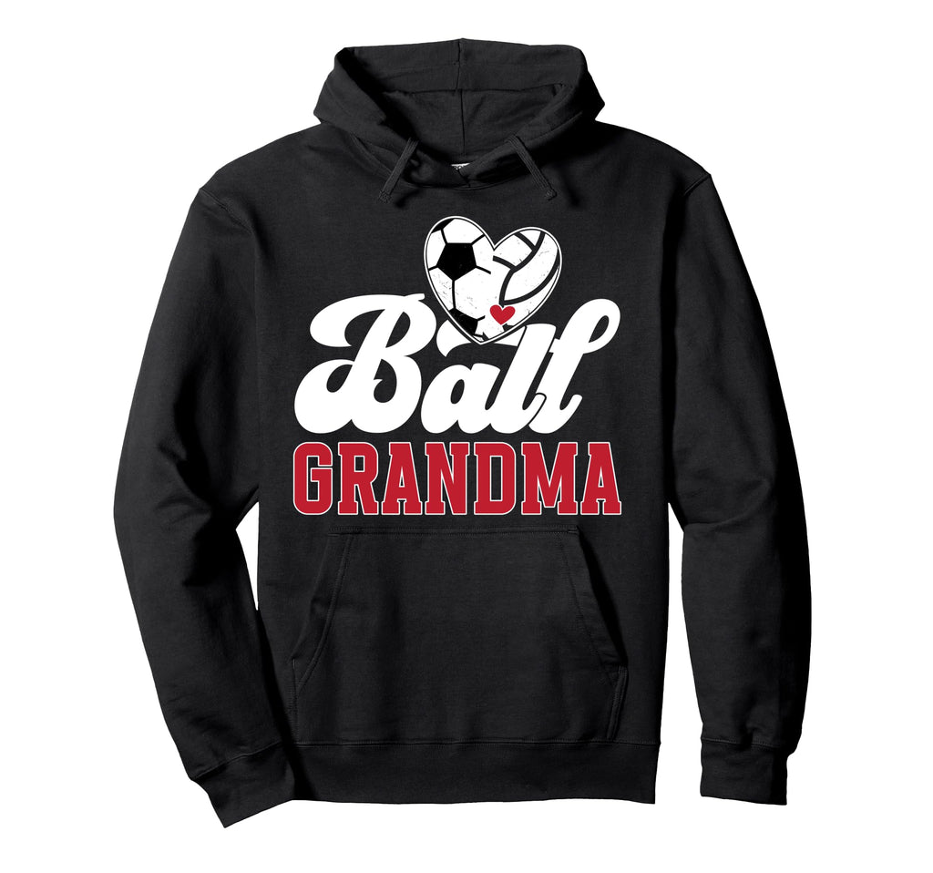 Ball Grandma Heart Soccer Volleyball Hoodie - Fun Novelty Design Unisex