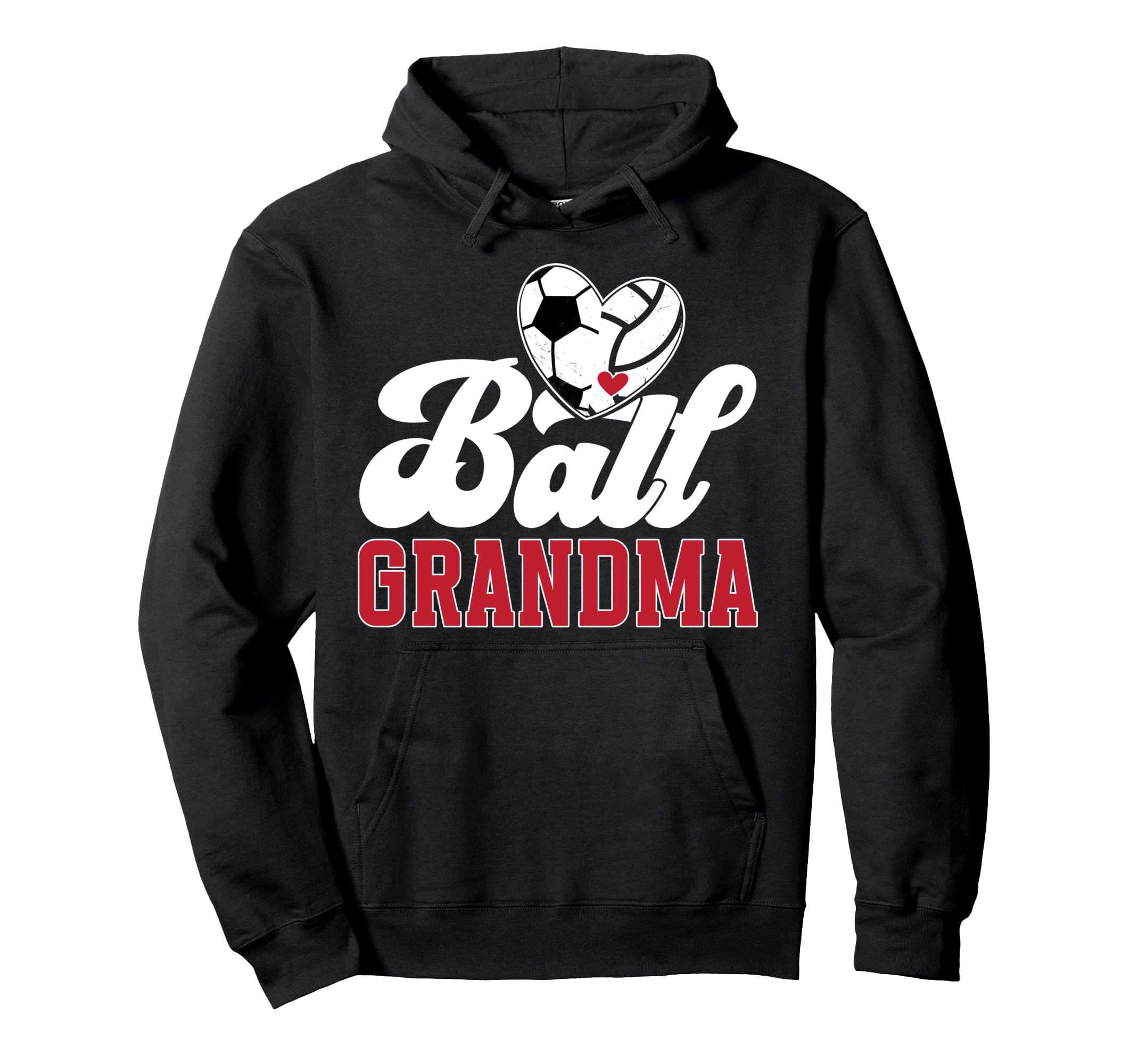 Ball Grandma Heart Soccer Volleyball Hoodie - Fun Novelty Design Unisex
