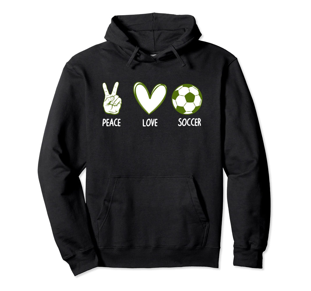 Soccer Peace Love Football Sports Hoodie - Casual Everyday Wear Unisex