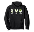 Soccer Peace Love Football Sports Hoodie - Casual Everyday Wear Unisex