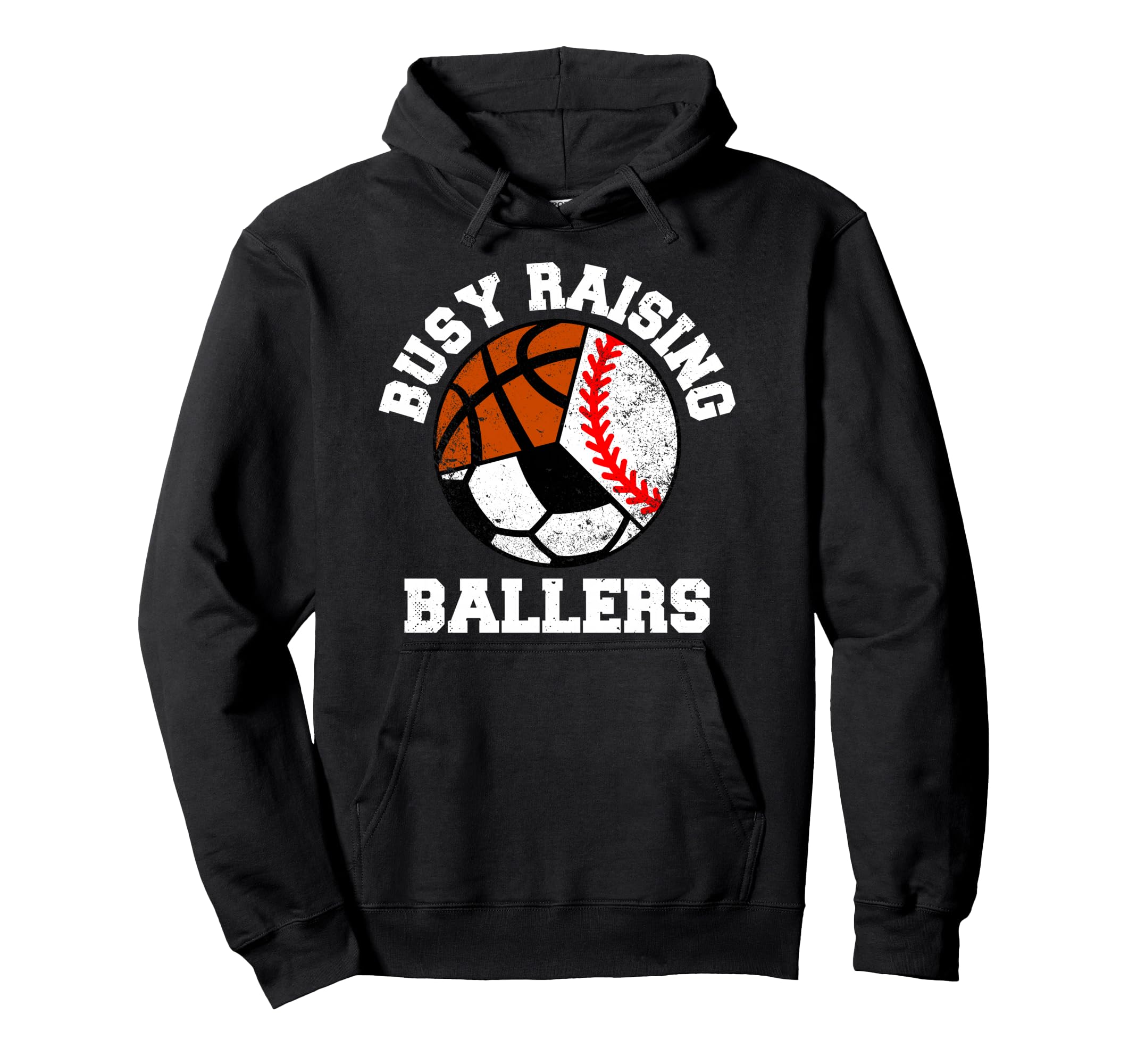 Busy Raising Ballers Funny Baseball Hoodie - Aesthetic Graphic for Adults