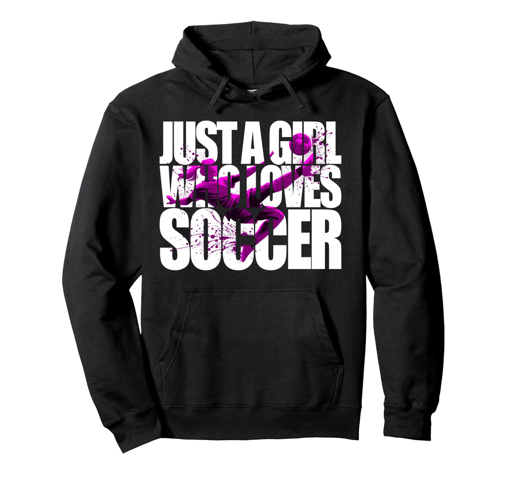 Just Who Loves Soccer Teen Soccer Hoodie - Minimalist Print for Adults