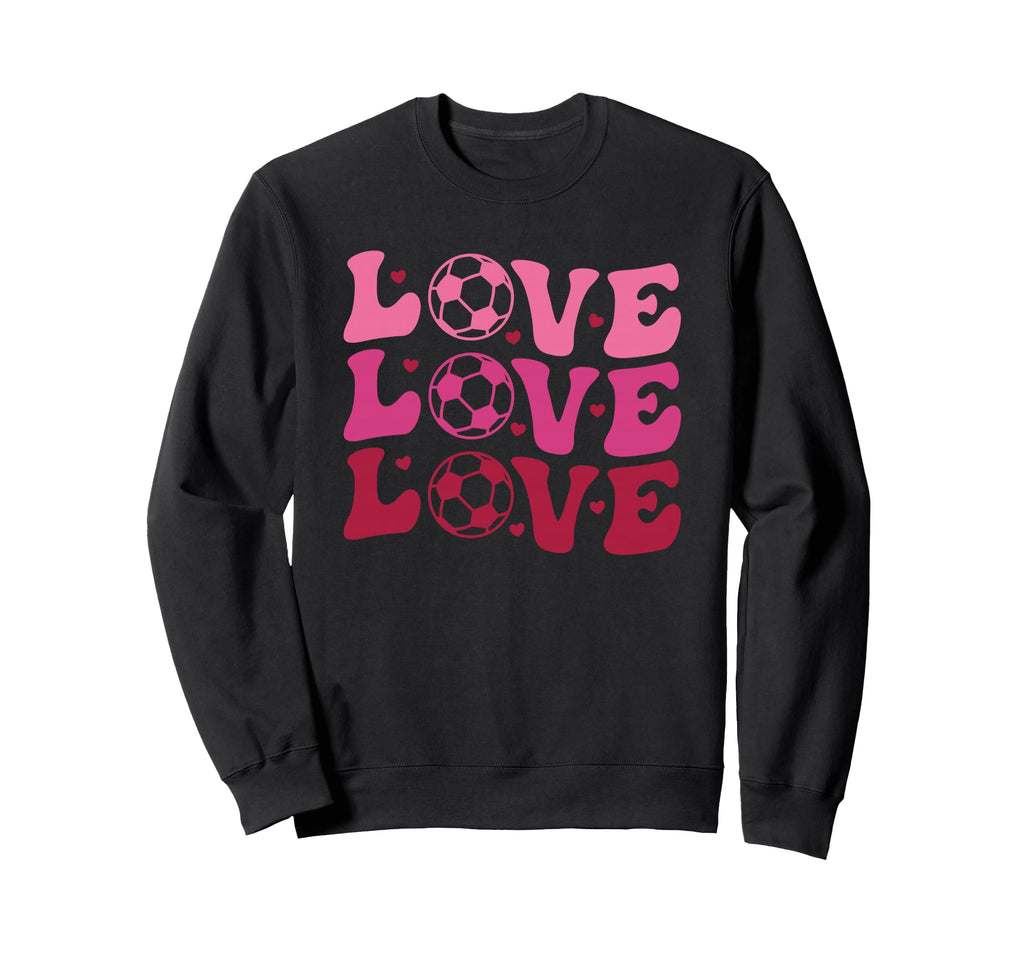 Soccer Valentines Day Groovy Sports Sweatshirt - Streetwear Style Unisex