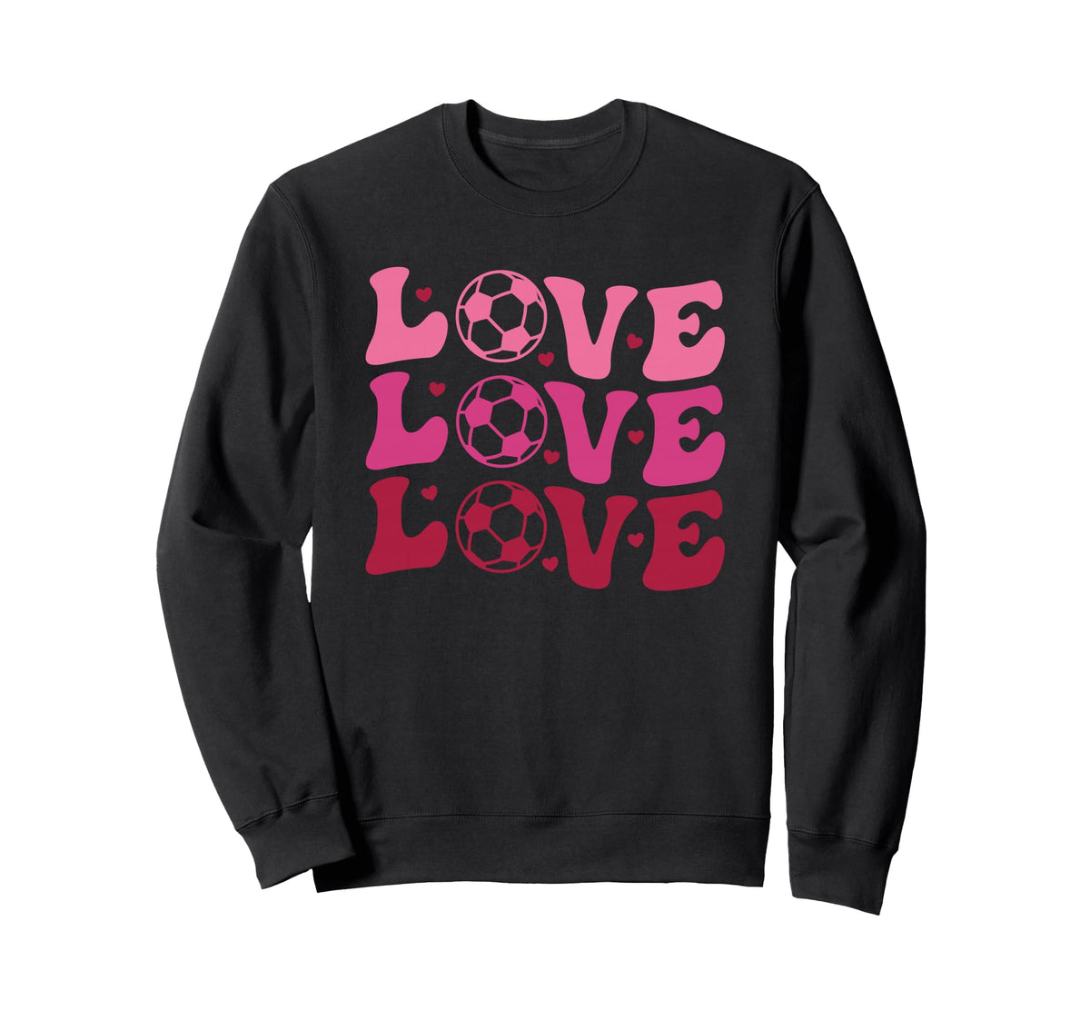 Soccer Valentines Day Groovy Sports Sweatshirt - Streetwear Style Unisex