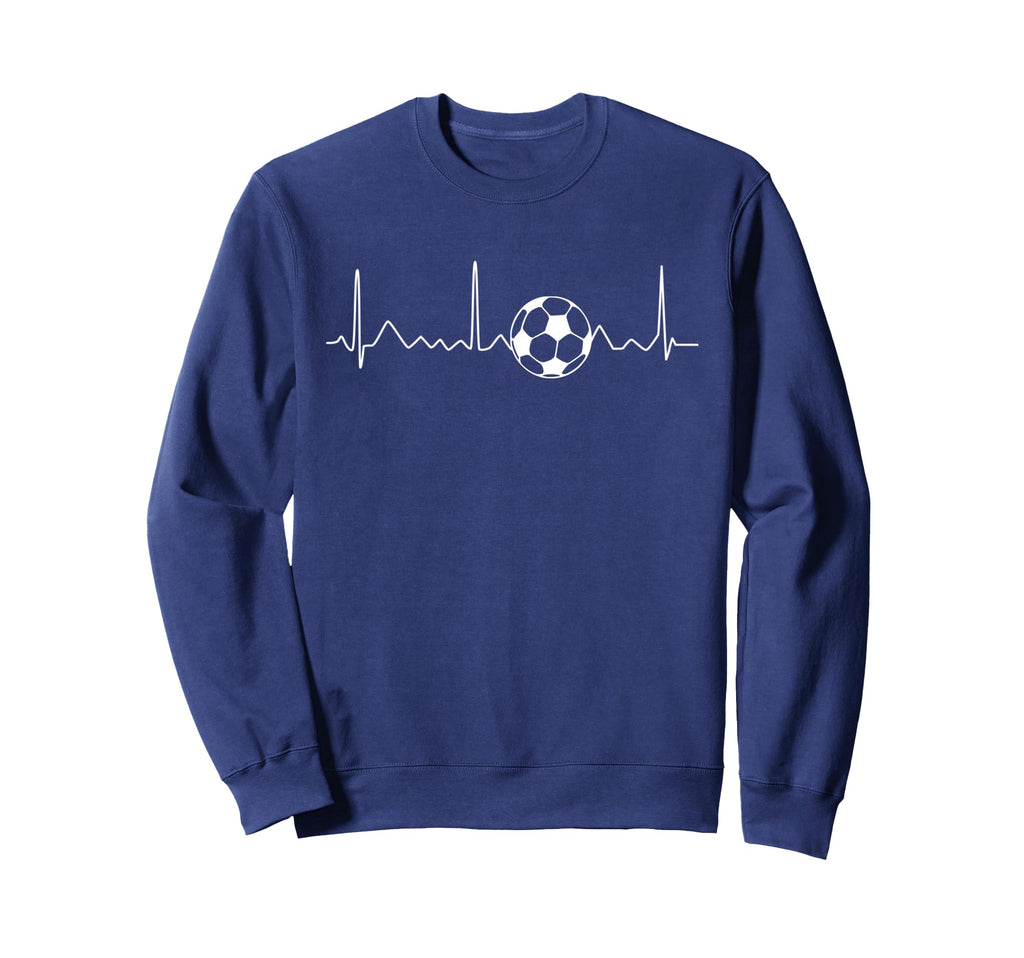 Heartbeat Soccer Lover Gift Soccer Sweatshirt - Minimalist Print Unisex