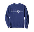 Heartbeat Soccer Lover Gift Soccer Sweatshirt - Minimalist Print Unisex