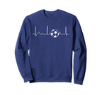Heartbeat Soccer Lover Gift Soccer Sweatshirt - Minimalist Print Unisex