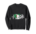 Algerian Soccer Heartbeat Flag Sweatshirt - Minimalist Print Men Women