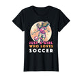 Just Who Loves Soccer Soccer Outfit T-Shirt - Minimalist Print Men Women