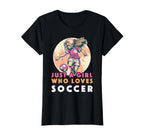 Just Who Loves Soccer Soccer Outfit T-Shirt - Minimalist Print Men Women