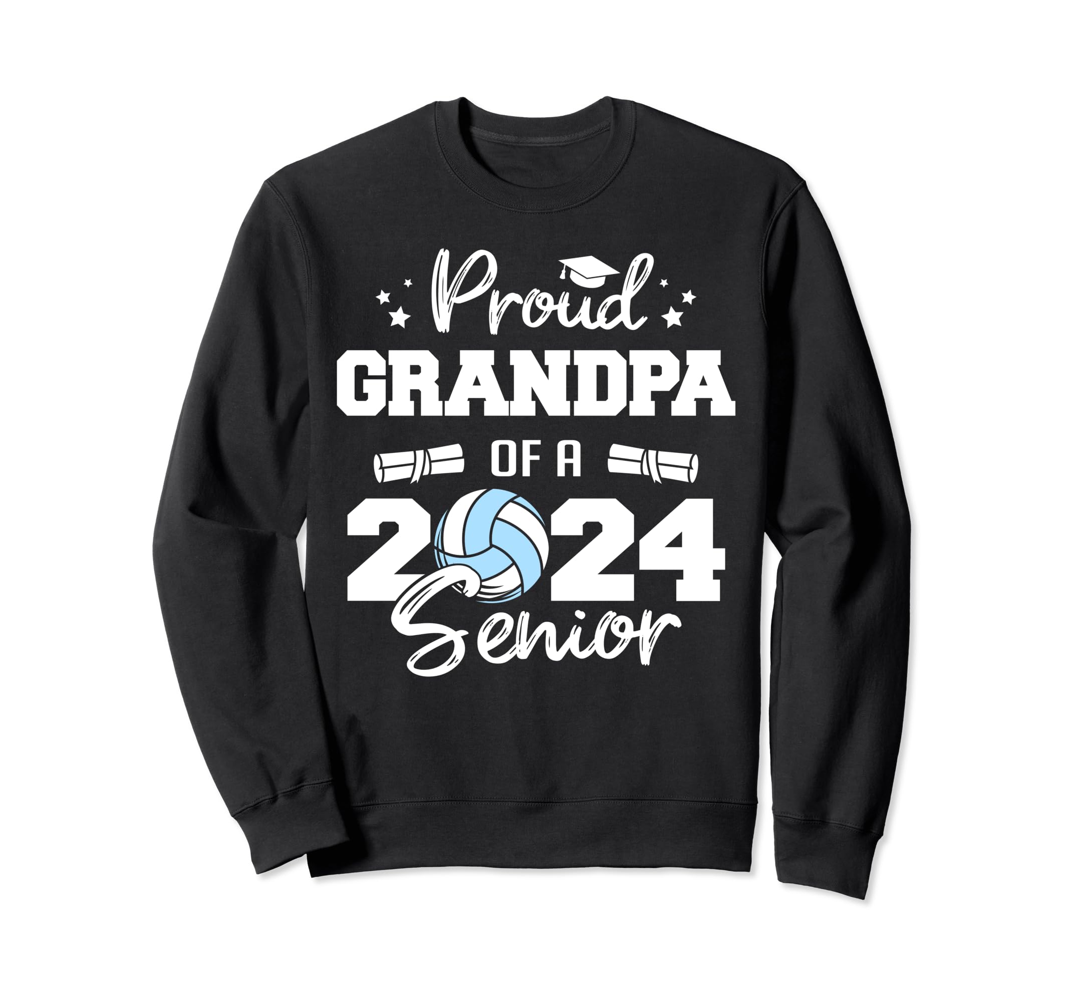 Proud Grandpa 2024 Senior Funny Sweatshirt - Trendy Graphic Men Women