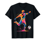 Colorful Funny Soccer Player Fan T-Shirt - Fun Novelty Design Men Women