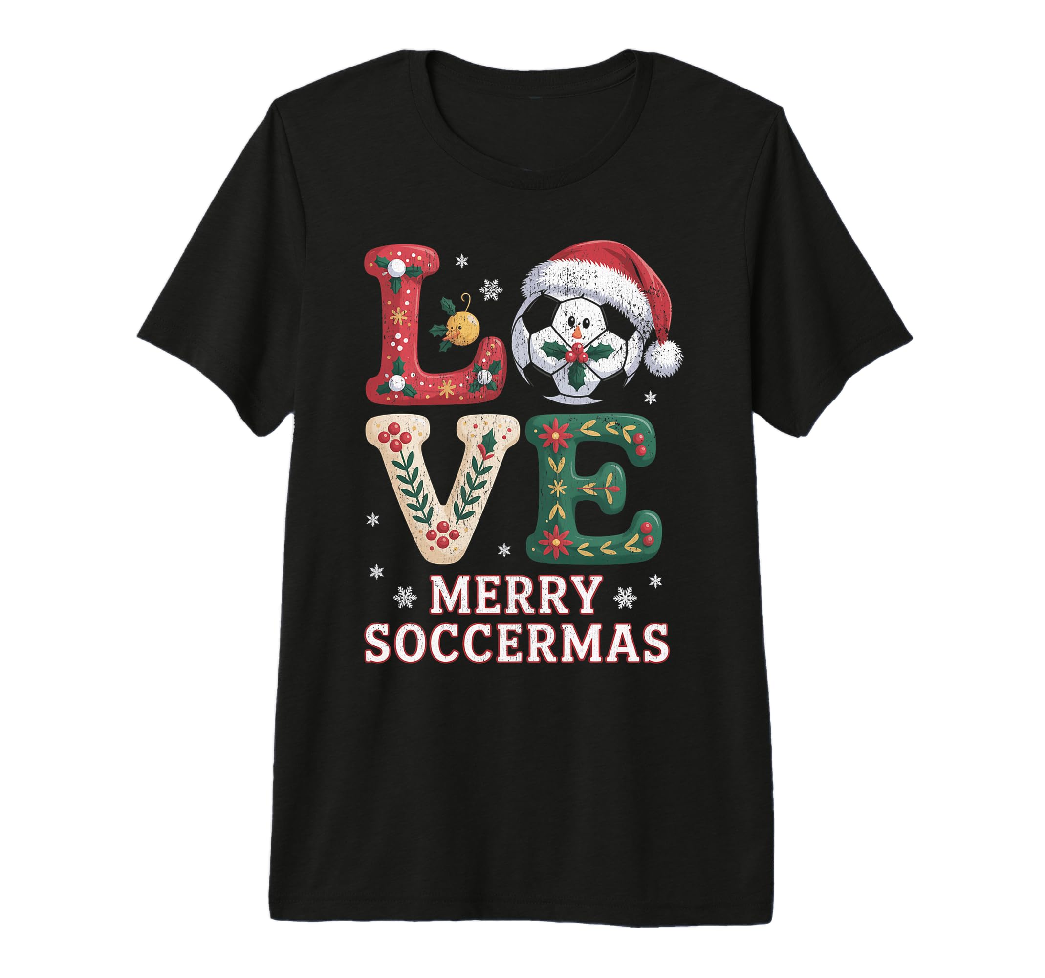 Merry Soccermas Funny Soccer T-Shirt - Casual Everyday Wear for Adults
