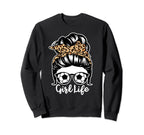 Life Messy Bun Hair Funny Sweatshirt - Casual Everyday Wear for Adults
