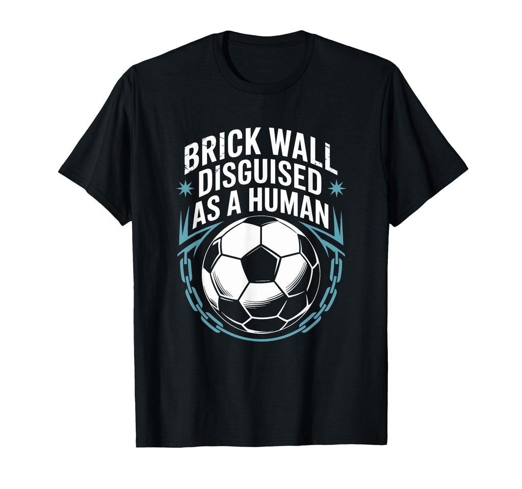 Coach Soccer Player Brick Wall T-Shirt - Fun Novelty Design for Adults