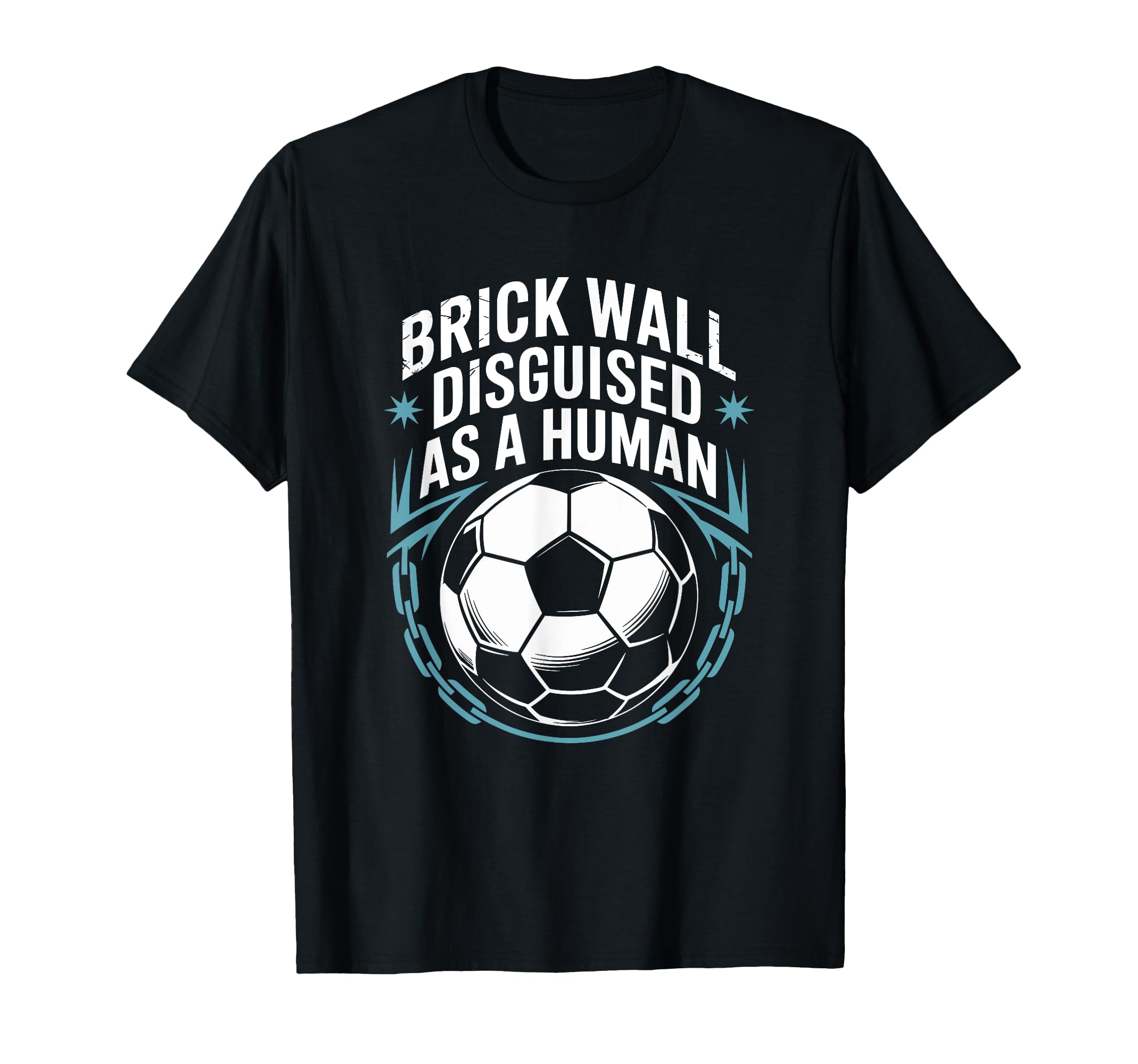 Coach Soccer Player Brick Wall T-Shirt - Fun Novelty Design for Adults