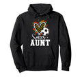 Soccer Aunt Leopard Heart Colorful Hoodie - Novelty Apparel Unisex