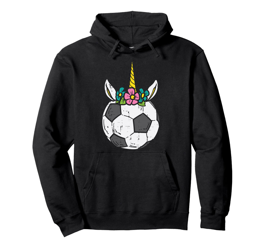 Unicorn Head Soccer Ball Football Player Hoodie - Minimalist Print Unisex