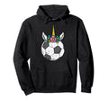 Unicorn Head Soccer Ball Football Player Hoodie - Minimalist Print Unisex