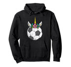 Unicorn Head Soccer Ball Football Player Hoodie - Minimalist Print Unisex